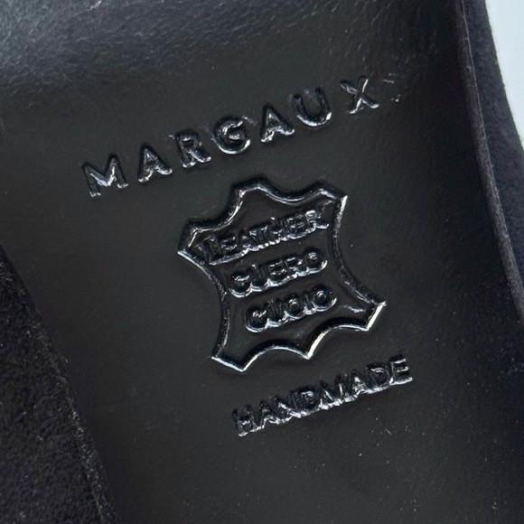 Margaux The Heel Suede Pumps Block Heel Almond Toe Work Office Minimal - Picture 13 of 15